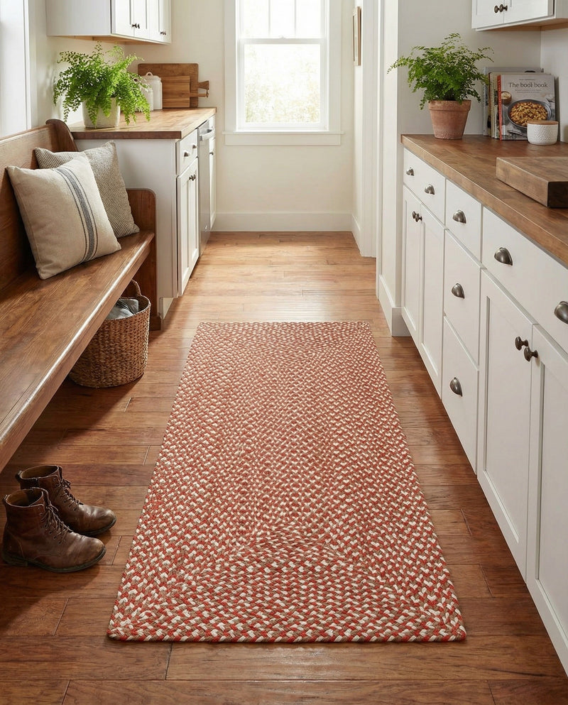 Highland Woven Jute Collection Area Rug - Glenmore (Rust Red) Runner Rust Red  lifestyle 46