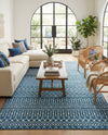 Marrakech Lattice Collection Area Rug - Medina (Blue) Rectangle Blue  lifestyle 14