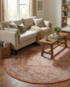 Patio Heritage Collection Area Rug -  Augusta (Rust Red) Round Rust Red  lifestyle 37