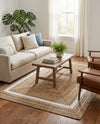 Woven Seaside Jute Collection Area Rug - Nantucket Rectangle Natural and White  lifestyle 21