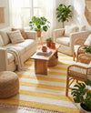 Tassel Trail Collection Area Rug - Pathway (Yellow and Ivory) Rectangle Yellow and Ivory  lifestyle 15