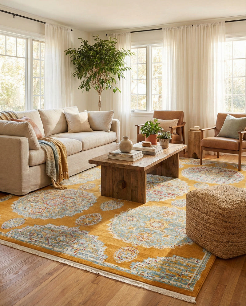Arcadia Rugs Collection Area Rug -  Atlantis (Orange) Rectangle Orange  lifestyle 6