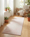 Seychelles Stripes Collection Area Rug - Mahe (Pink) Runner Pink  lifestyle 58