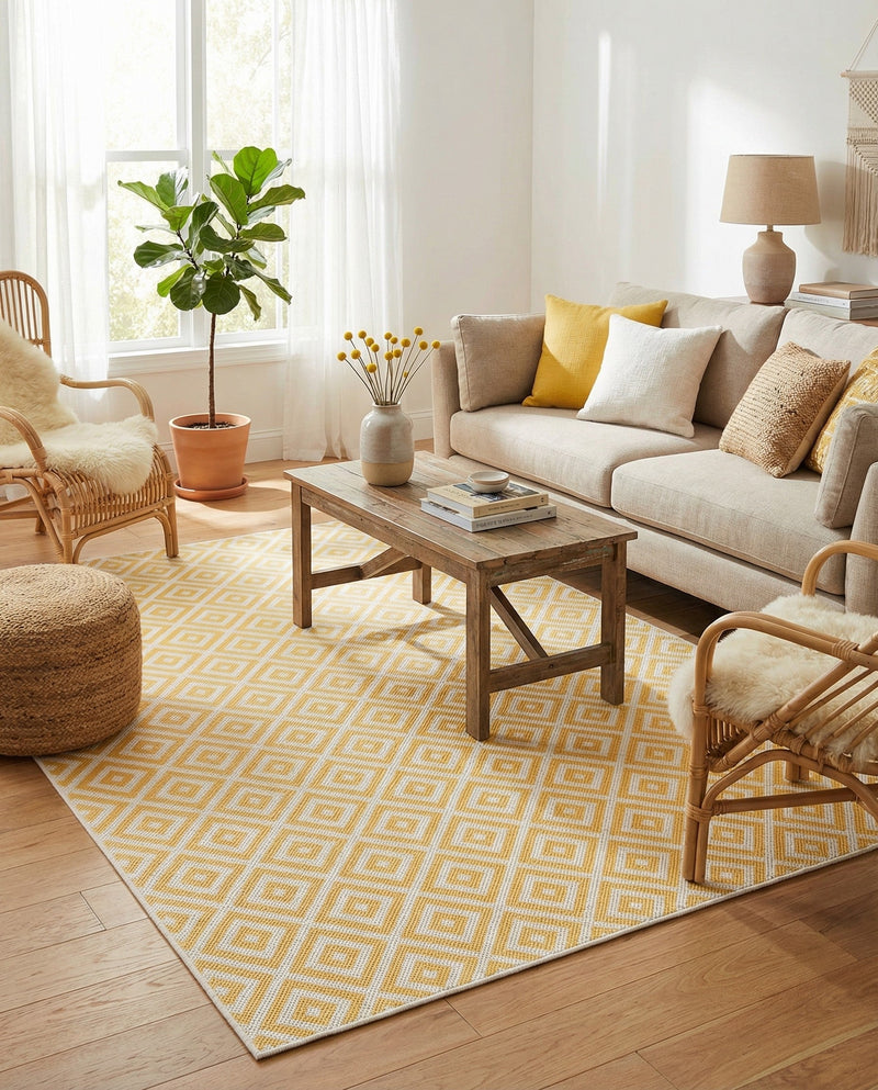 Urban Oasis Rugs Collection Area Rug -  Rooftop (Yellow Ivory) Rectangle Yellow Ivory  lifestyle 21