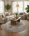 Mykonos Manor Collection Area Rug -  Tinos (Ivory) Oval Ivory  lifestyle 36