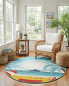 Seaside Haven Rugs Collection Area Rug -  Dockside Round Multi  lifestyle 64