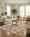 Seaside Blooms Collection Area Rug -  Meadow Rectangle Multi  lifestyle 34