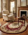 Versailles Elegance Collection Area Rug -  Louveciennes (Red) Oval Red  lifestyle 59