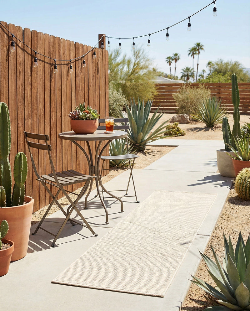 Jill Zarin Sedona Oasis Outdoor Collection Area Rug - Coconino (Pebble Stones) Runner Pebble Stones  lifestyle 50