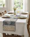Cotton Punjab Passage Collection Area Rug - Amritsar Table Runner Ivory  lifestyle 46