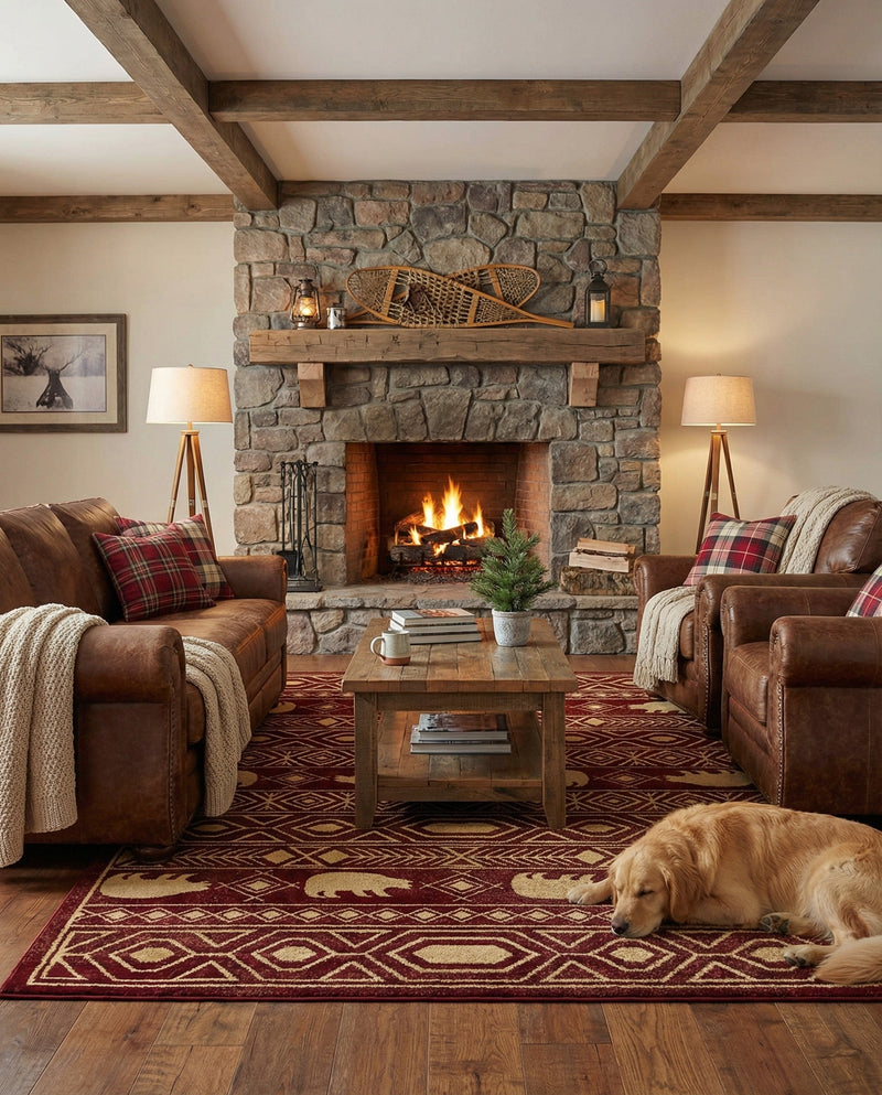 Frontier Trails Collection Area Rug -  Sedona Rectangle Red  lifestyle 23