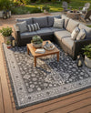 Tribal Terrace Treasures Collection Area Rug -  Incan Isle (Charcoal Gray) Rectangle Charcoal Gray  lifestyle 10