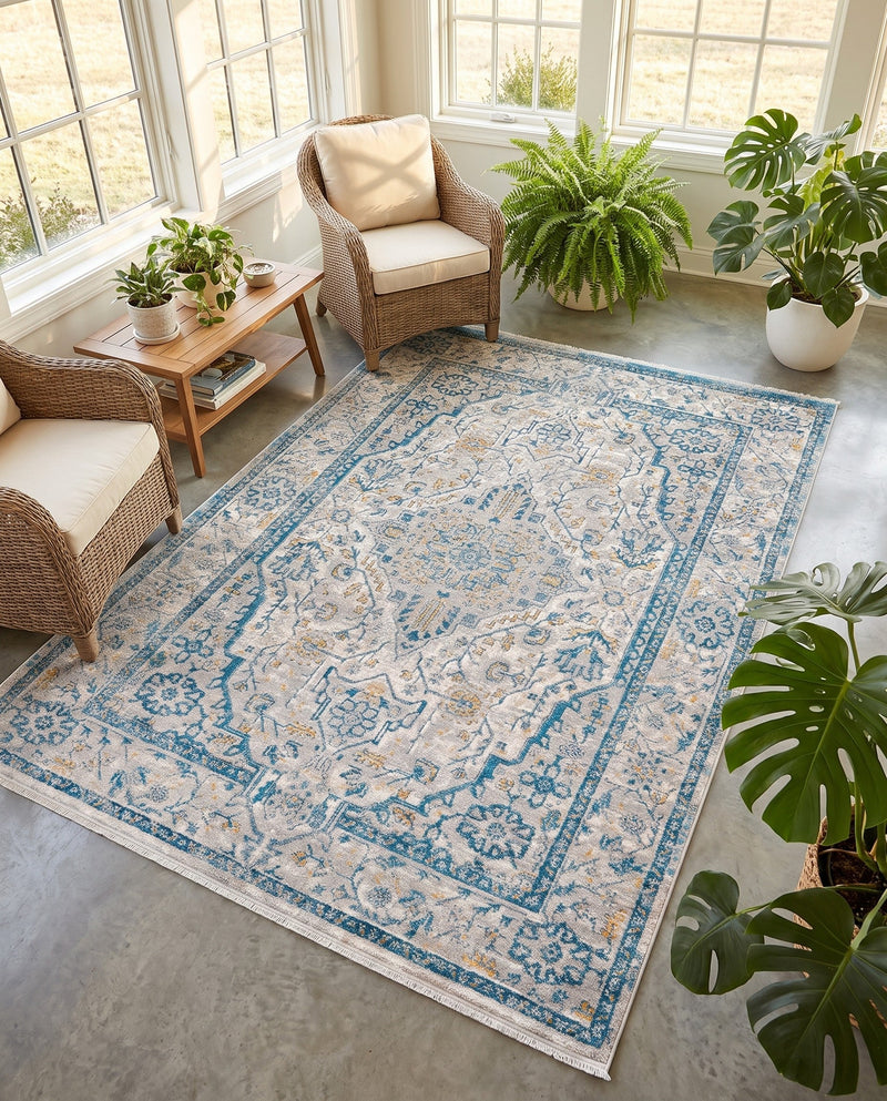 Seville Stripes Collection Area Rug - Cadiz (Light Gray) Rectangle Light Gray  lifestyle 33