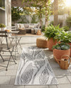 Seaside Blooms Collection Area Rug -  Evergreen (Charcoal Ivory) Runner Charcoal Ivory  lifestyle 22