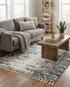 Tranquil Tides Shag Collection Area Rug - Marina Rectangle White  lifestyle 31