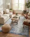 Tribal Terrace Treasures Collection Area Rug - Mayan Marina (Blue) Square Blue  lifestyle 31