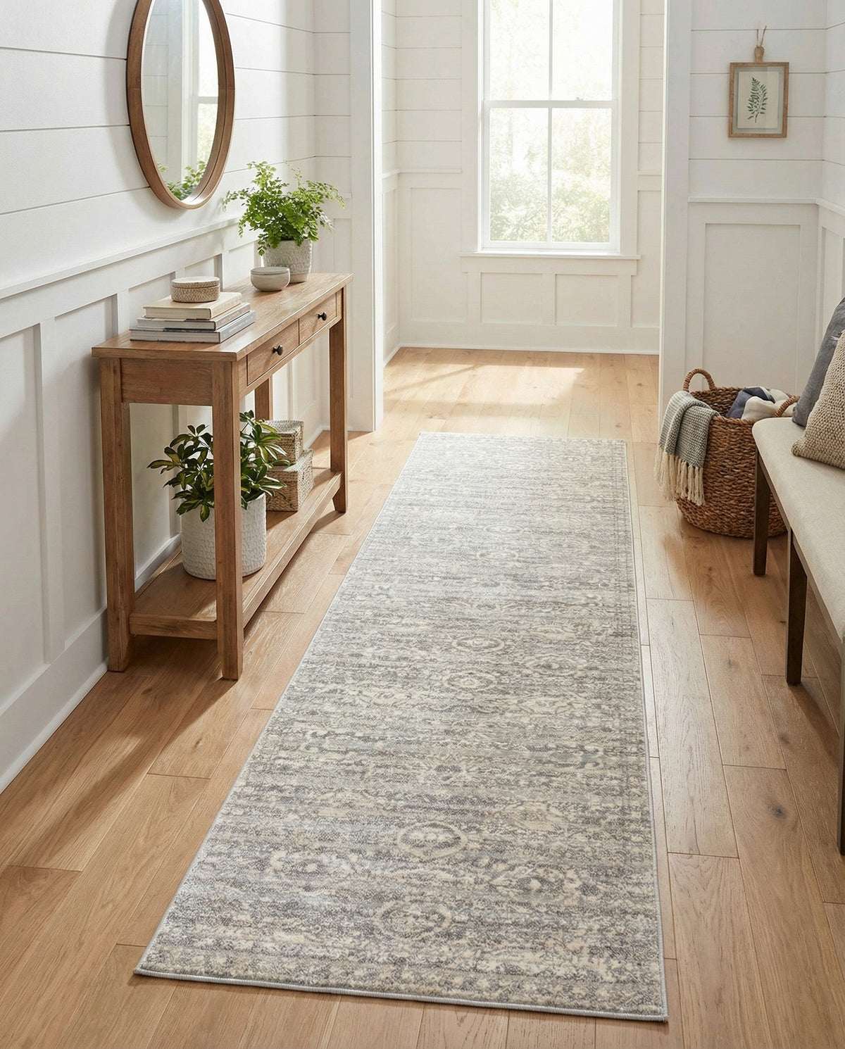 Seville Stripes Collection Area Rug -  Cordoba (Gray) Runner Gray  lifestyle 81