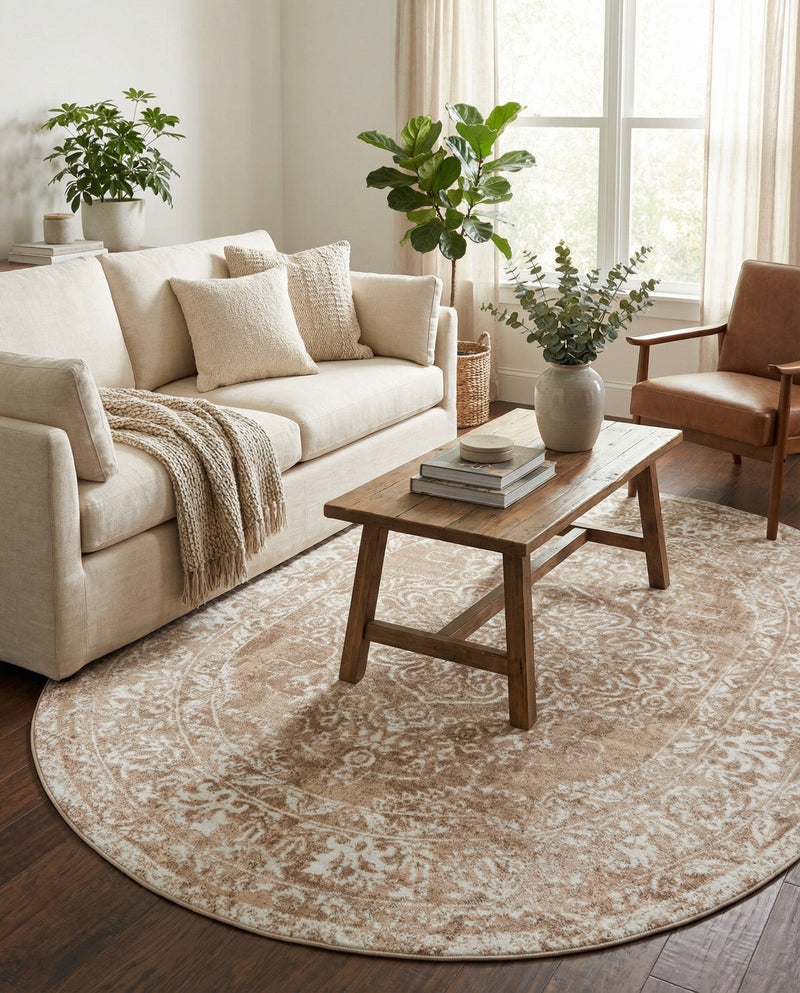 Cambridge Classics Collection Area Rug -  Magdalene (Beige) Oval Beige  lifestyle 50