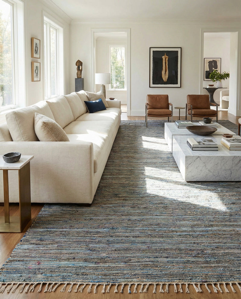 Osian Looms Collection Area Rug - Capri Rectangle Blue  lifestyle 6