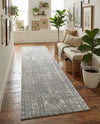 Brighton Stripes Collection Area Rug - Sussex (Gray and Ivory) Runner Gray and Ivory  lifestyle 72