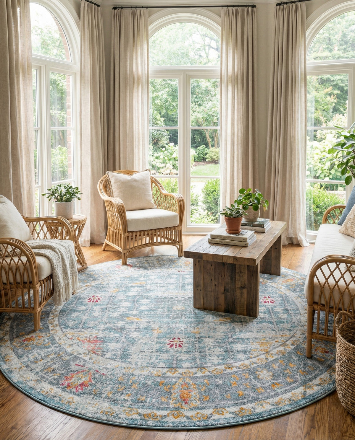 Arcadia Rugs Collection Area Rug -  Olympus Round Blue  lifestyle 66