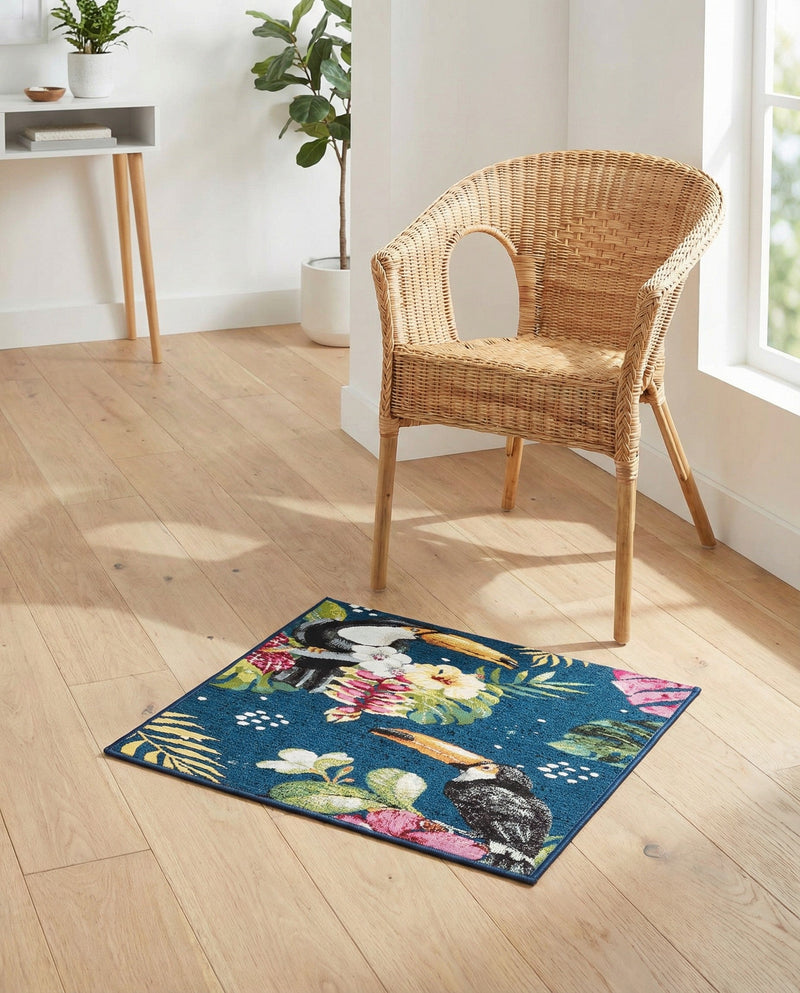 Seaside Blooms Collection Area Rug -  Leaf Rectangle Multi  lifestyle 27