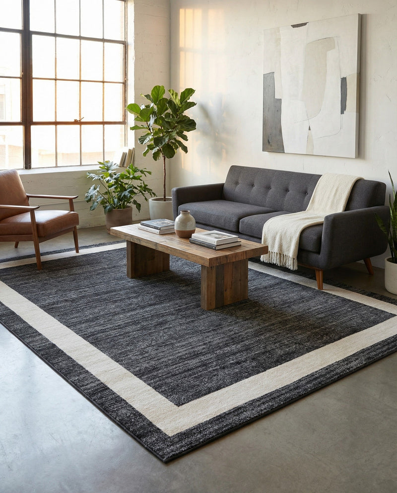 Studio Haven Collection Area Rug -  Alcove (Black) Rectangle Black  lifestyle 7