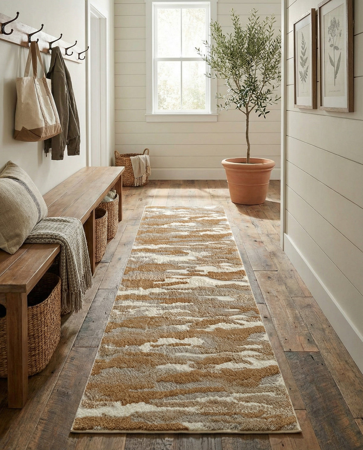 Sienna Collection Area Rug -  Veneto Runner Caramel and Ivory  lifestyle 104
