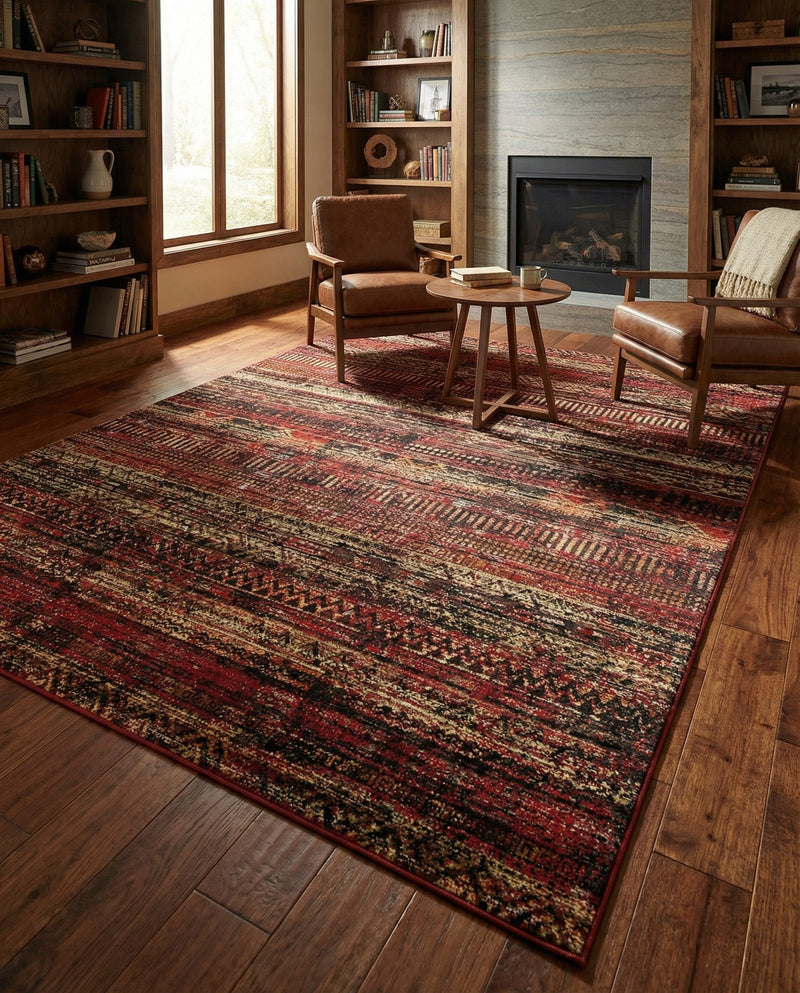 Neptune Elegance Collection Area Rug -  Nereid Rectangle Burgundy  lifestyle 33