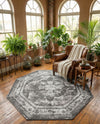 Riviera Elegance Collection Area Rug -  Menton (Gray) Octagon Gray  lifestyle 52
