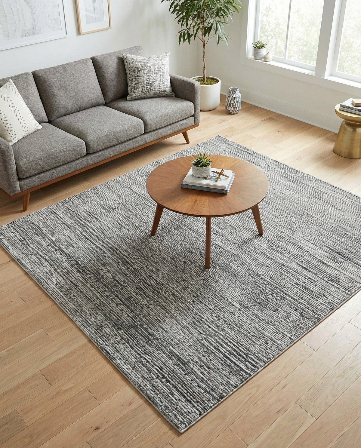 Bloomsbury Elegance Collection Area Rug -  Kensington (Gray) Square Gray  lifestyle 91