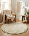 Eternal Plush Oasis Collection Area Rug -  Tranquility (Pearl) Round Pearl  lifestyle 34
