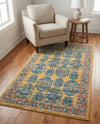 Seville Stripes Collection Area Rug -  Granada (Yellow) Rectangle Yellow  lifestyle 15