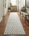 Mediterranean Lattice Collection Area Rug - Santorini (Ivory and Gray) Runner Ivory and Gray  lifestyle 35
