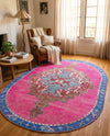 Heritage Elegance Collection Area Rug -  Winterthur (Fuchsia) Oval Fuchsia  lifestyle 66