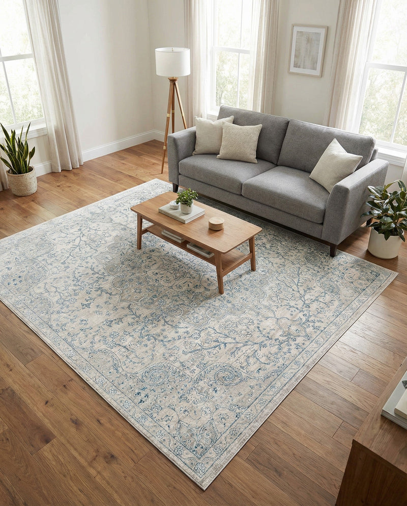 Coastal Haven Collection Area Rug - Seabreeze (Gray) Square Gray  lifestyle 64