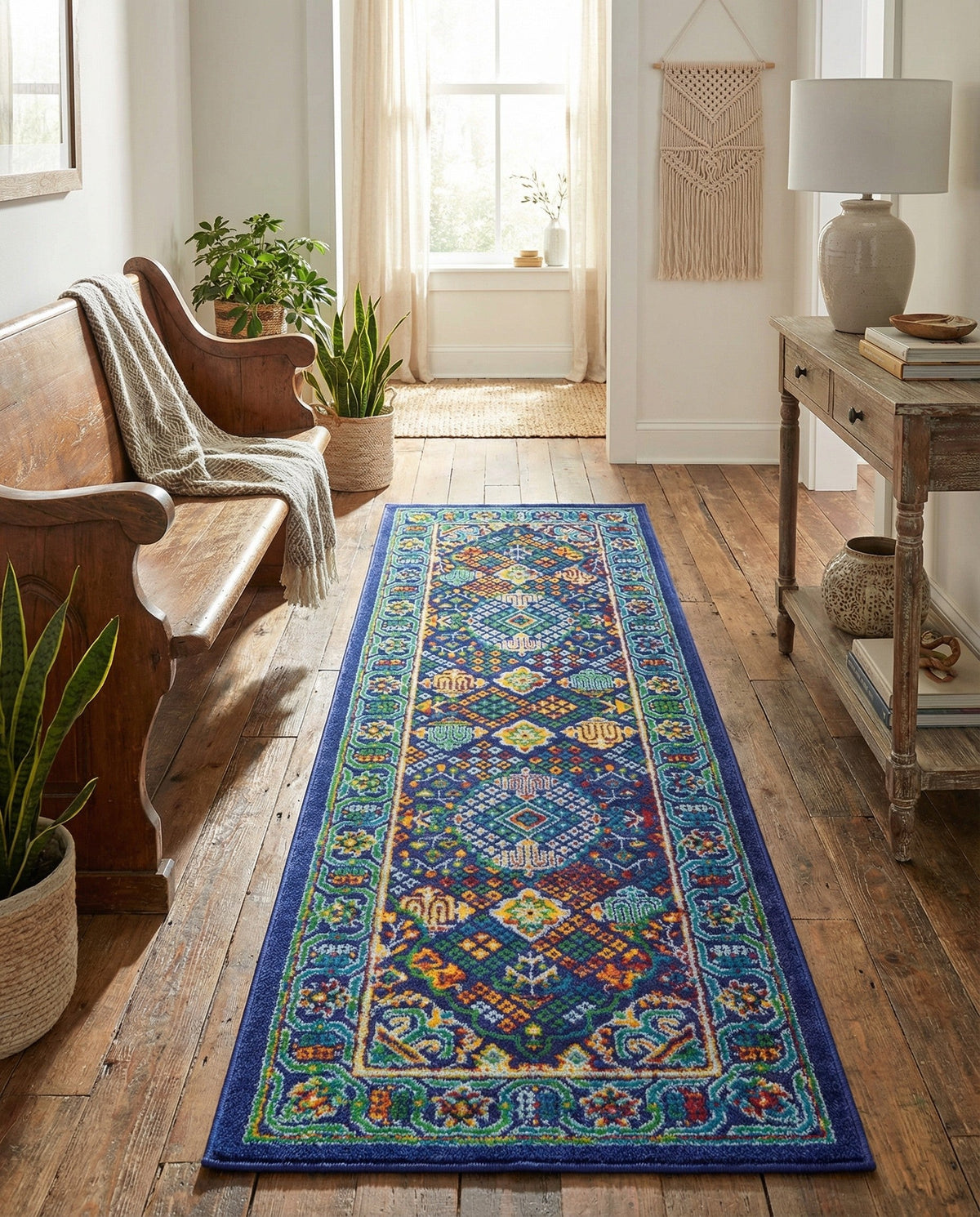 Caribbean Cove Collection Area Rug -  Mustique Runner Navy Blue  lifestyle 139