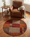 Autumn Meadow Collection Area Rug -  Sycamoreside (Multi) Round Multi  lifestyle 69