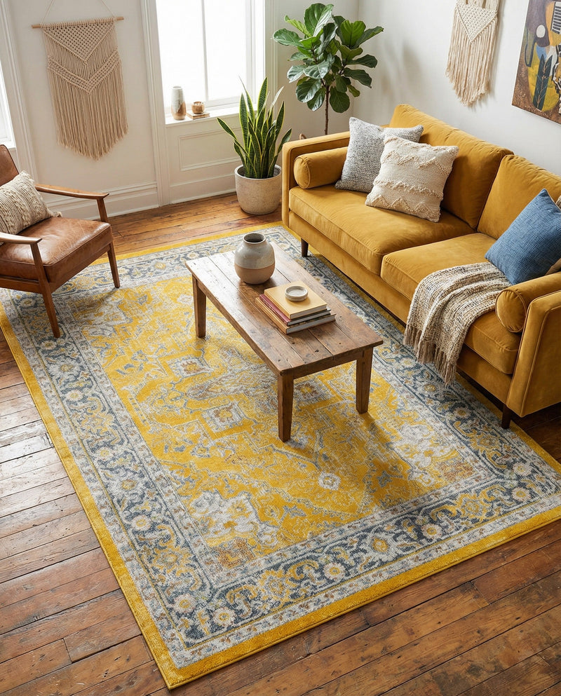 Caribbean Breeze Collection Area Rug -  Andros Rectangle Yellow  lifestyle 13
