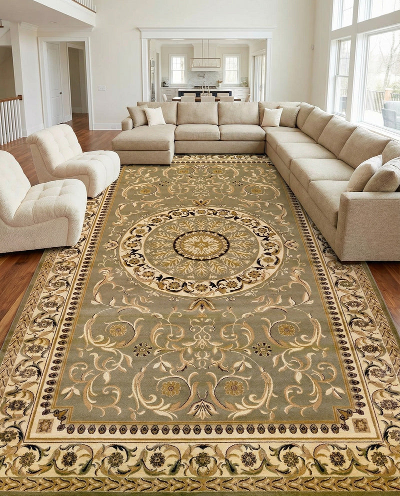 Versailles Elegance Collection Area Rug -  Montreuil Rectangle Light Green  lifestyle 23