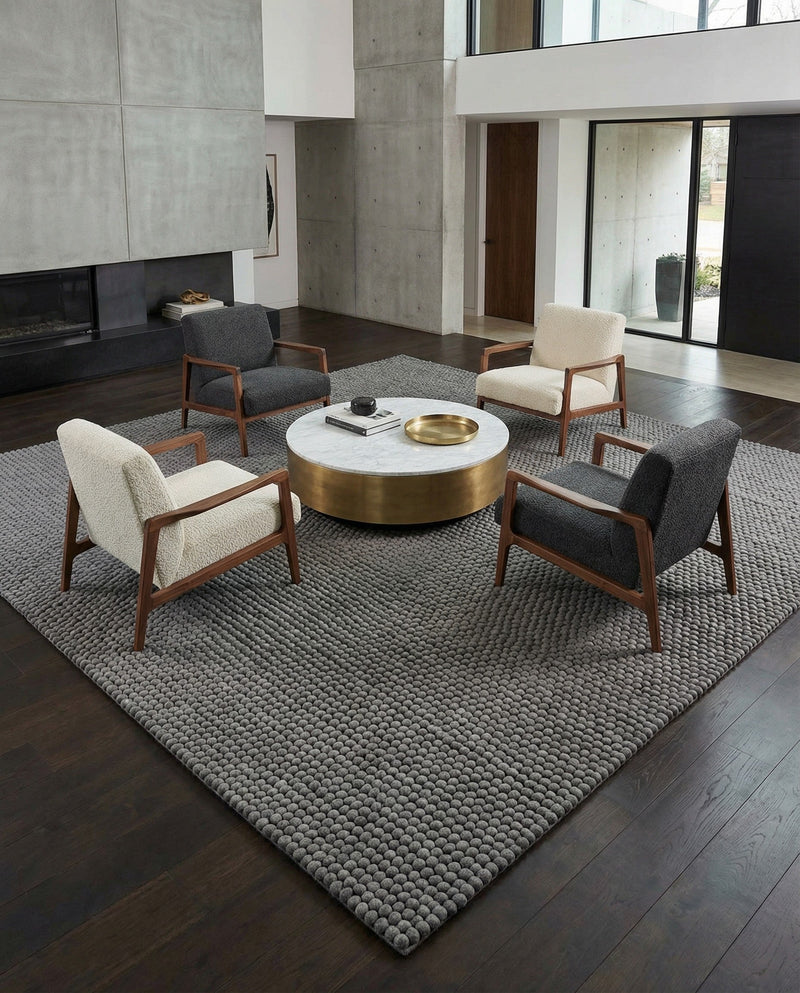 Woolen Sphere Collection Area Rug - Orbsburg (Gray) Square Gray  lifestyle 62