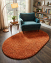 Plush Oasis Collection Area Rug - Serenity (Tiger Orange) Oval Tiger Orange  lifestyle 69