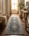 Dover Terrace Collection Area Rug - Marina (Dark Gray) Runner Dark Gray  lifestyle 67