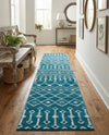 Marrakech Lattice Collection Area Rug - Medina (Blue) Runner Blue  lifestyle 43