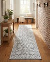 Charleston Elegance Collection Area Rug -  Seaport (Gray) Runner Gray  lifestyle 38