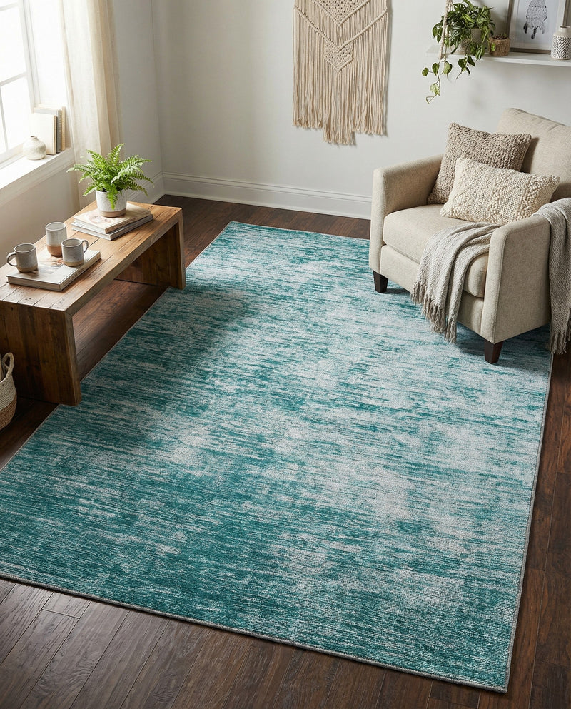 Sahara Essence Collection Area Rug - Oasis (Teal) Rectangle Teal  lifestyle 15