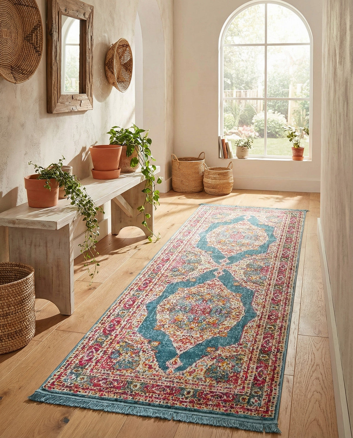 Caribbean Breeze Collection Area Rug -  Windward Runner Turquoise  lifestyle 84