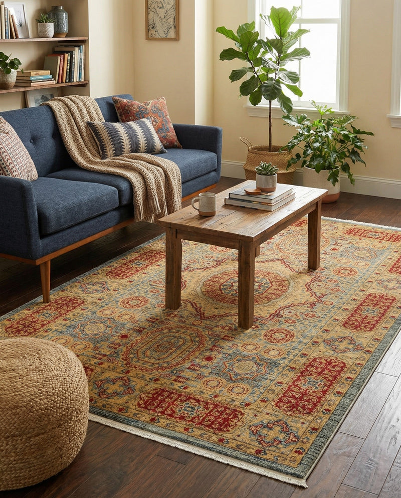Ottoman Elegance Collection Area Rug -  Ephesus Rectangle Light Blue  lifestyle 42