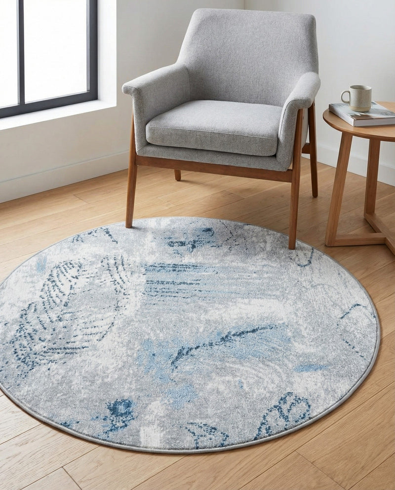Aegean Elegance Washables Collection Area Rug -  Paros Round Ivory Gray  lifestyle 69