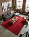 Solid Shag Seaside Collection Area Rug - Azure Cove (Red) Rectangle Red  lifestyle 6